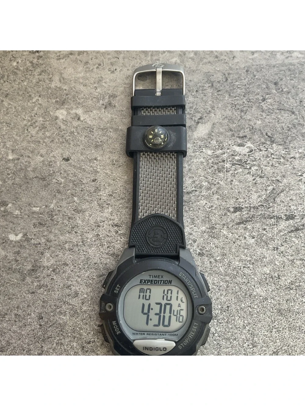 TIMEX Expedition Watch Indiglo Black 42mm Case Chrono Alarms Date TW4B07700 A15